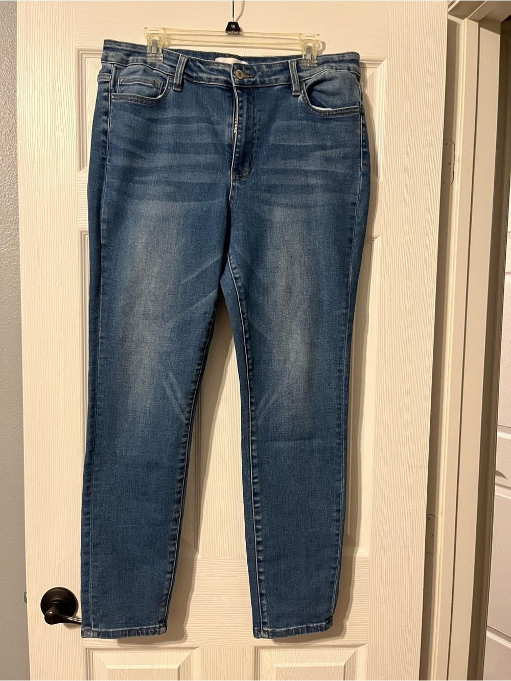 Stretch High-Rise Blue Skinny Jeans for Women